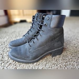 Timberland black lace up boots woman's size 7